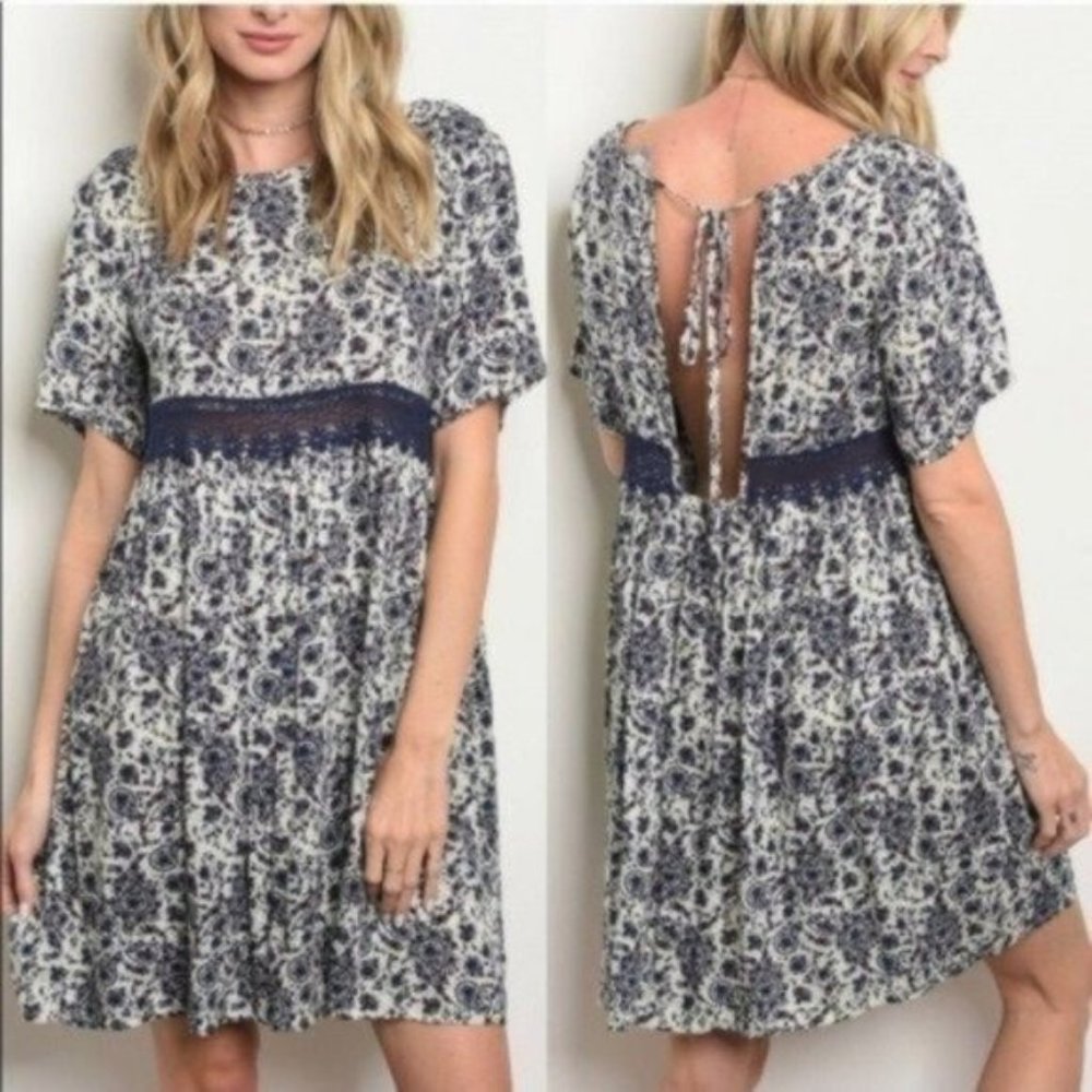 CLEARANCE💕 Boho Print Dress with Open Back